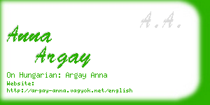 anna argay business card